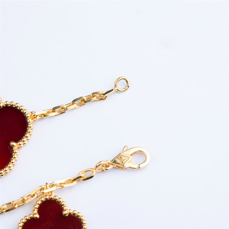 Mysitc CLOVER BRACELET 5 MOTIFS CARNELIAN TIGER EYE