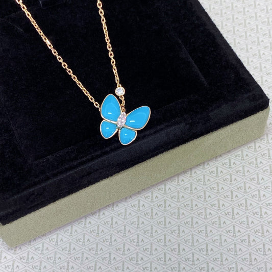 [Mystic]BUTTERFLY TURQUOISE DIAMOND NECKLACE