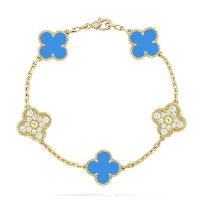 [Mystic] CLOVER 5 MOTIF BLUE AGATE BRACELET COLLECTION