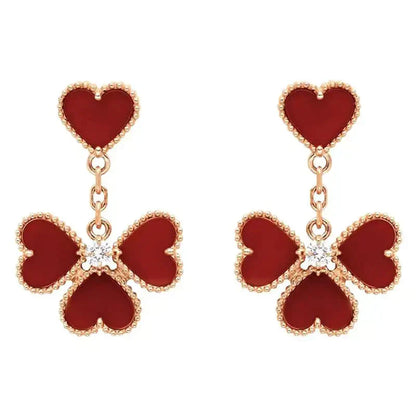 [Mystic]SWEET CLOVER CARNELIAN EARRINGS