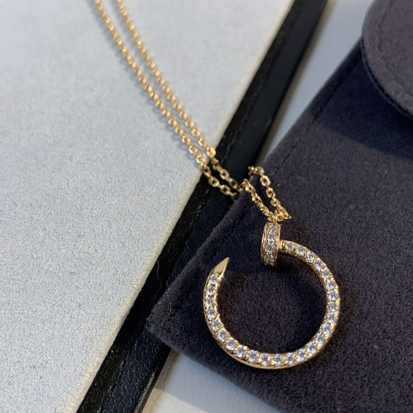 [Mystic]JUSTE NECKLACE PINK GOLD DIAMONDS