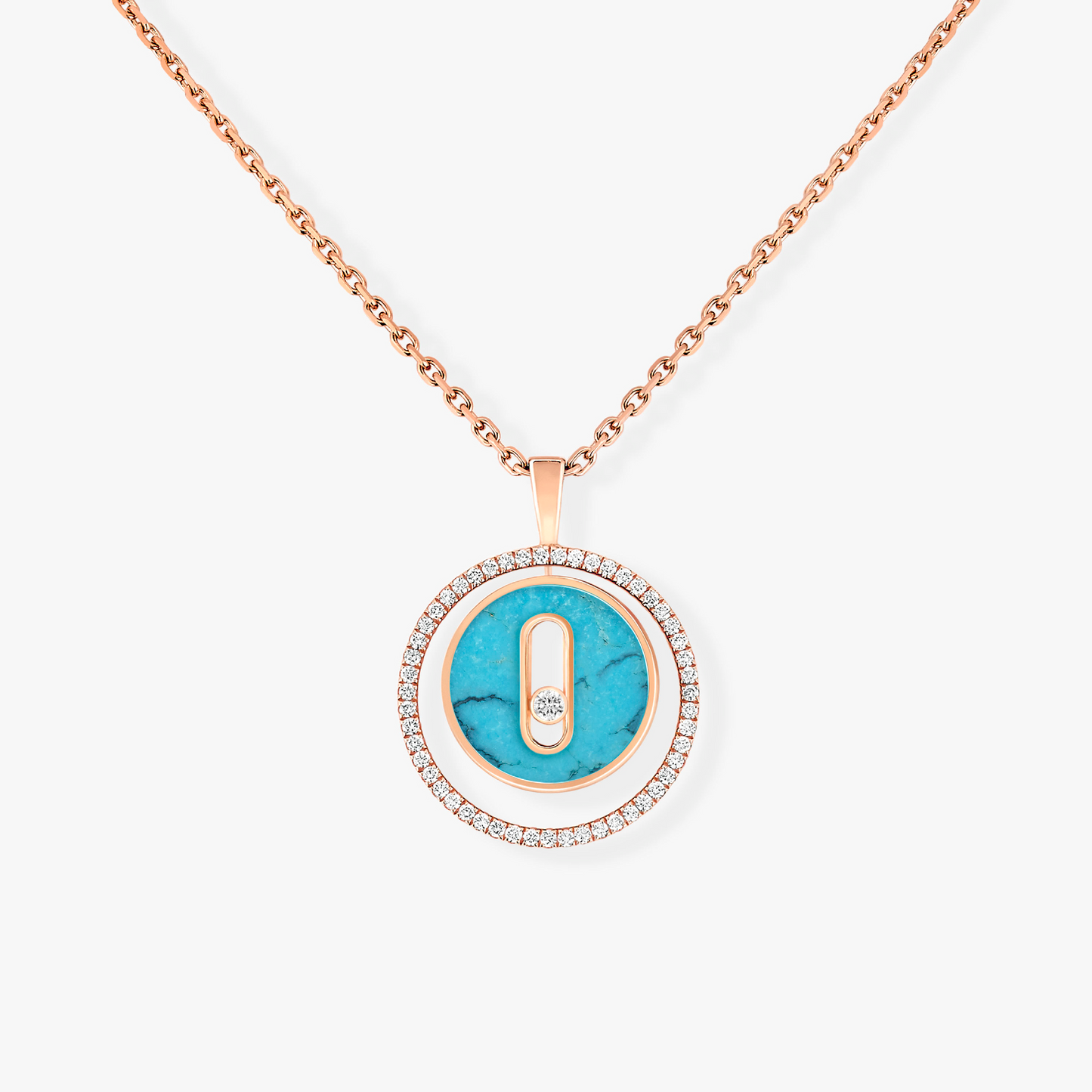 [Mystic ]Mystic  MOVE 1 DIAMOND TURQUOISE PINK GOLD DIAMOND NECKLACE
