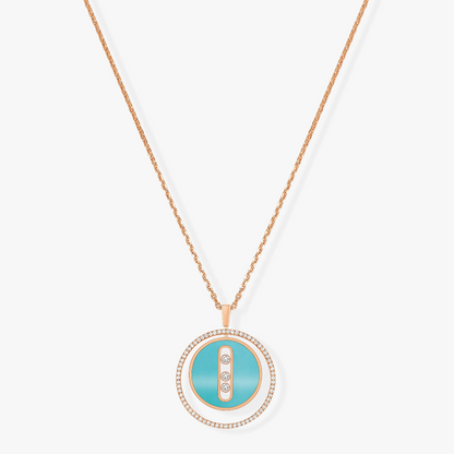 [Mystic ]Mystic  MOVE 3 DIAMONDS TURQUOISE PINK GOLD DIAMOND NECKLACE
