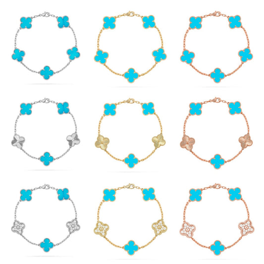 [Mystic] CLOVER 5 MOTIF TURQUOISE BRACELET COLLECTION