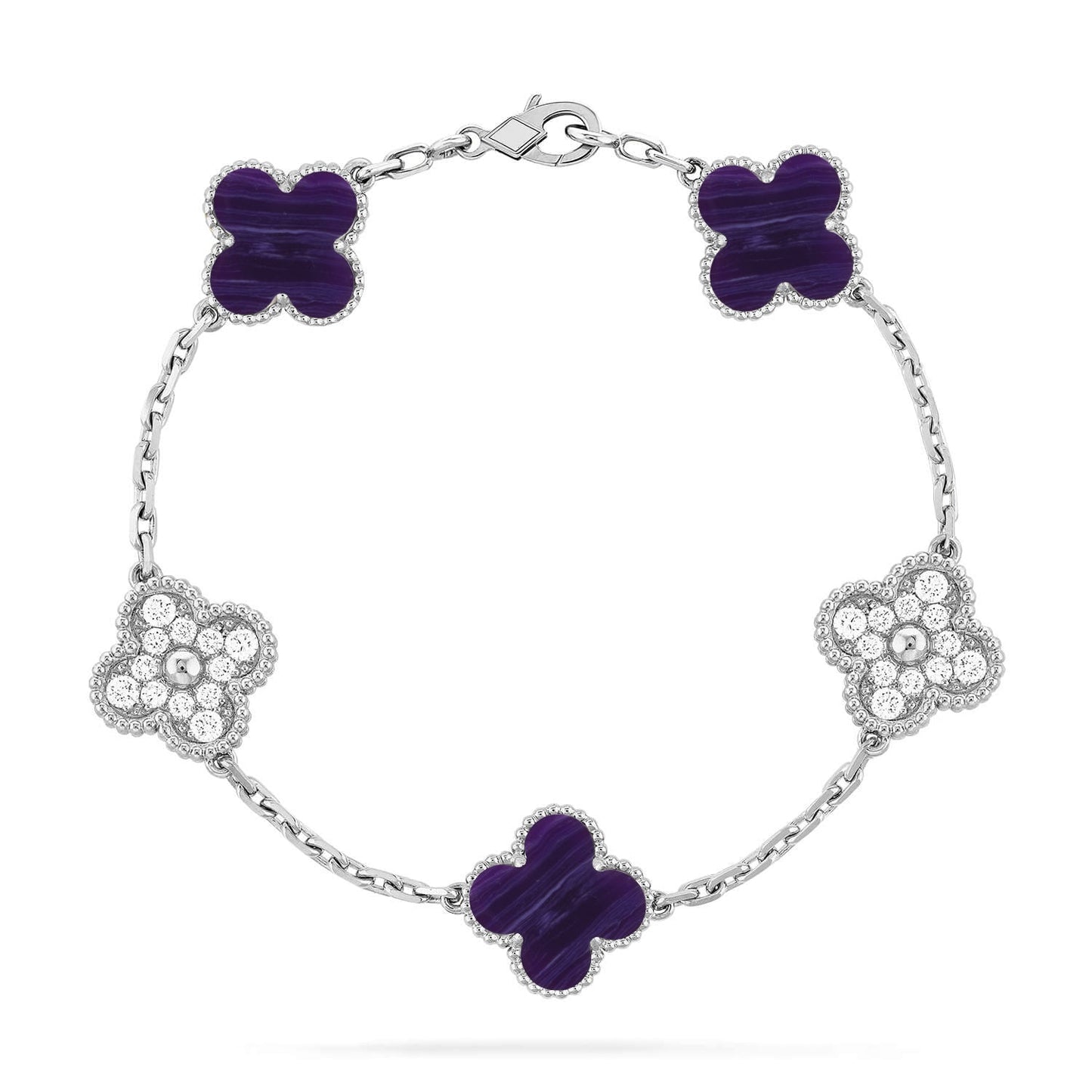 [Mystic]CLOVER 5 MOTIF PURPLE STRIPES BRACELET COLLECTION