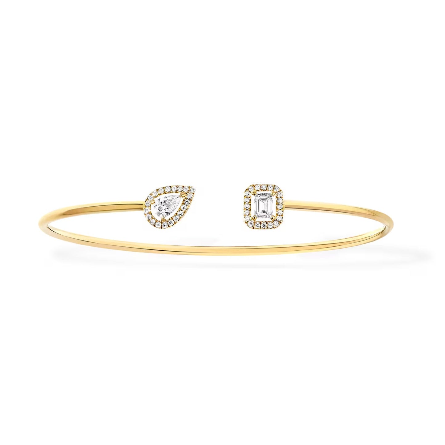 [Mystic ]JONC FLEX MY TWIN TOI & MOI SILVER DIAMOND BRACELET
