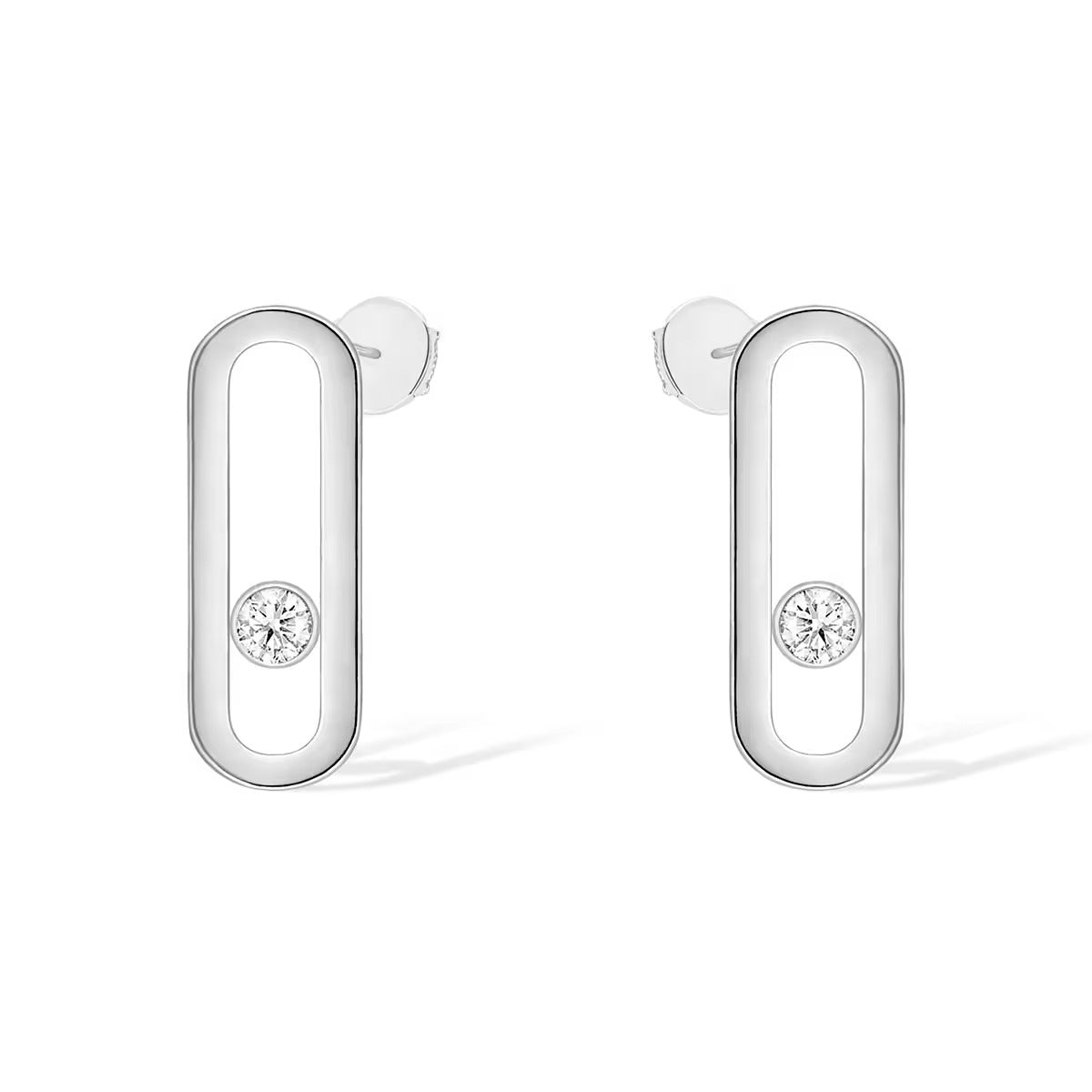 [Mystic ]MOVE UNO SMALL 1 DIAMOND EARRINGS