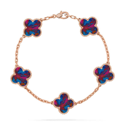 [Mystic]CLOVER 5 MOTIF COLOR GEMSTONES BRACELET COLLECTION