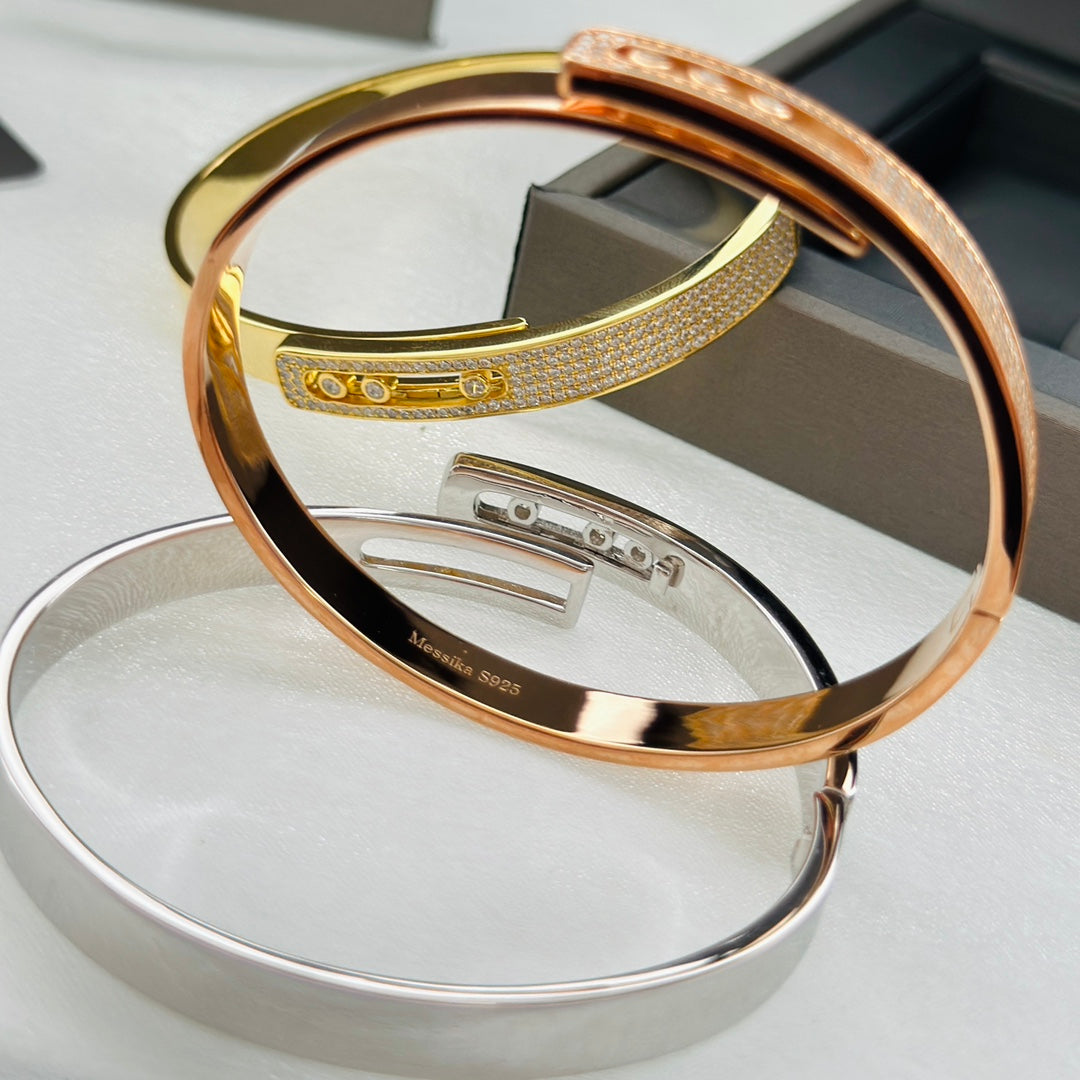 [Mystic ]Move Noa Rose Gold Pavé Diamond Bangle Bracelet
