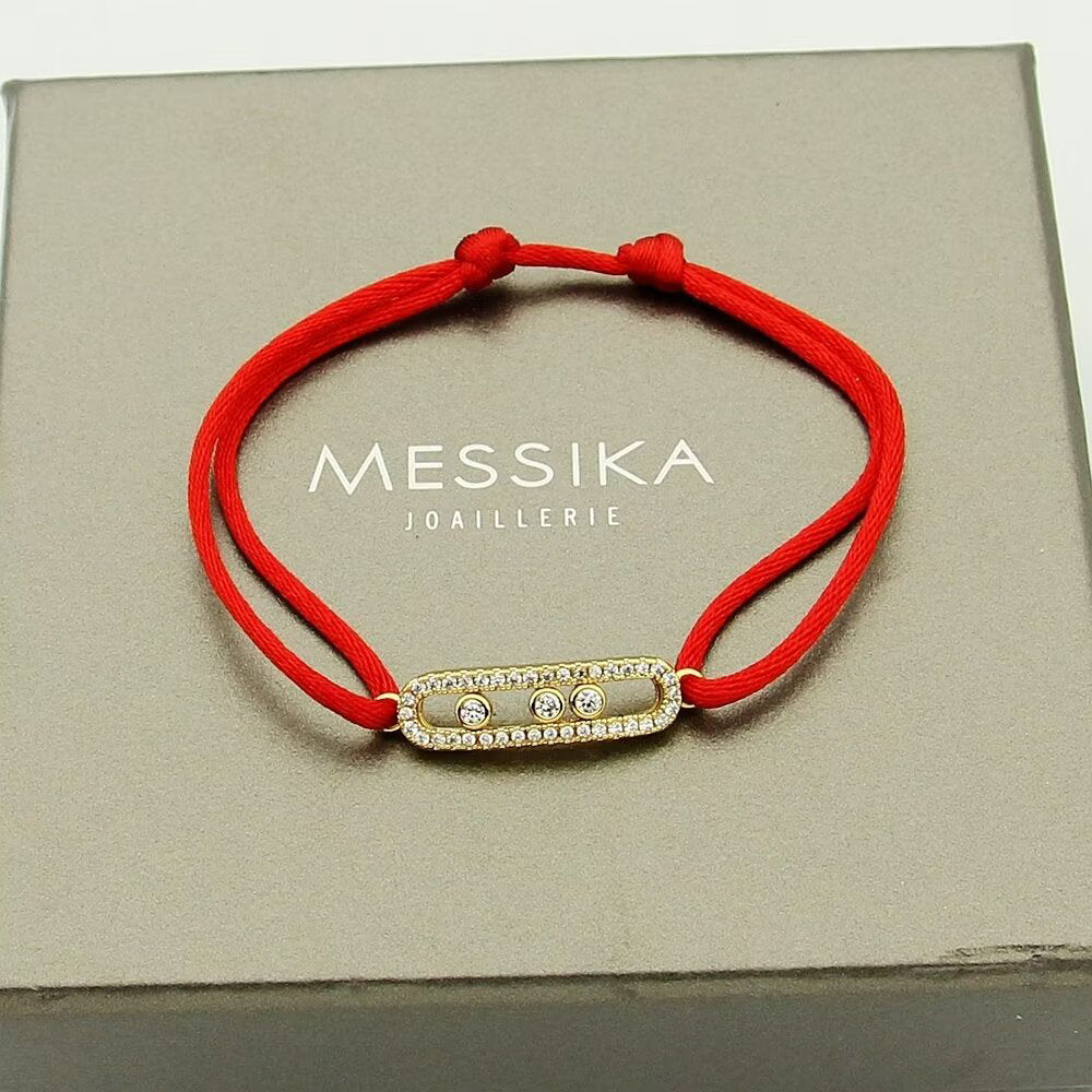 [Mystic ]Messika Care(s) pink cord pavé bracelet