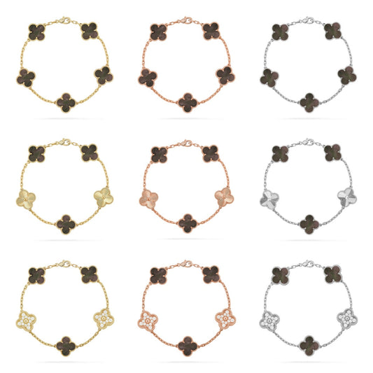 [Mystic] CLOVER 5 MOTIF GRAY MOP BRACELET COLLECTION