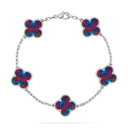 [Mystic]CLOVER 5 MOTIF COLOR GEMSTONES BRACELET COLLECTION