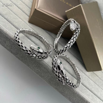 [Mystic】NEW OBSIDIAN & DIAMOND SERPENT BRACELET