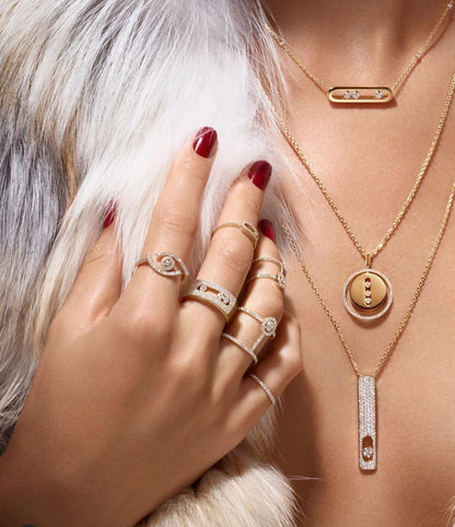 [Mystic ]Mystic  MOVE PM NECKLACE PINK GOLD DIAMOND