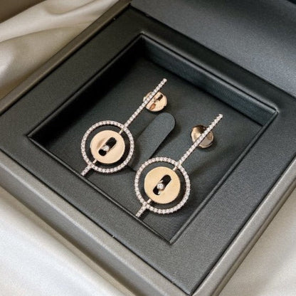 [Mystic ]Mystic  MOVE ARROW PINK GOLD DIAMOND EARRINGS