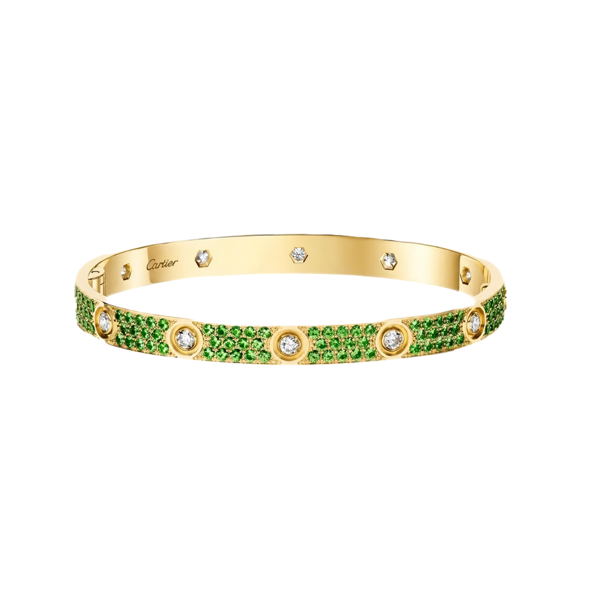 [Mystic ]2026 PAVE GEMSTONE LOVE BRACELET 6.1MM 10 DIAMONDS