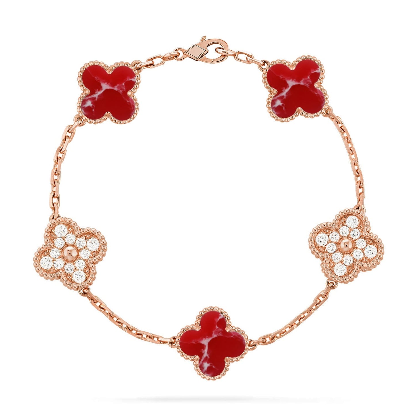 [Mystic]CLOVER 5 MOTIF RED PATTERN BRACELET COLLECTION