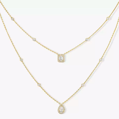 [Mystic ]Diamond Necklace My Twin 2 Rows