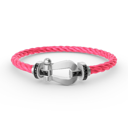 [Mystic]FORCE LARGE HORSESHOE BLACK DIAMOND BRACELET SILVER