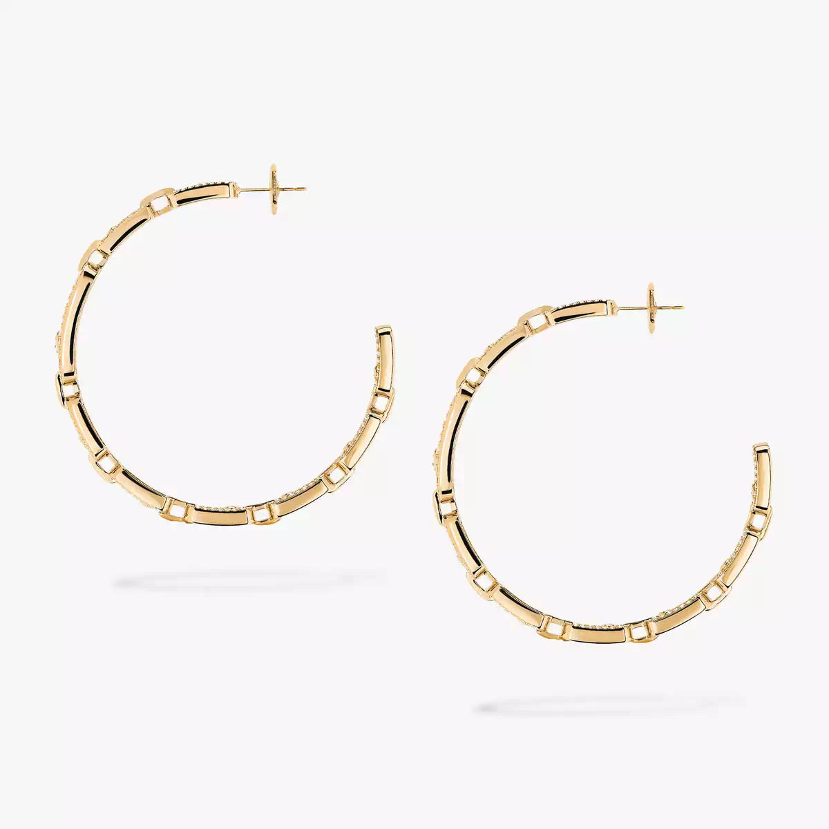 [[Mystic ]Move Link Diamond Hoop Earrings