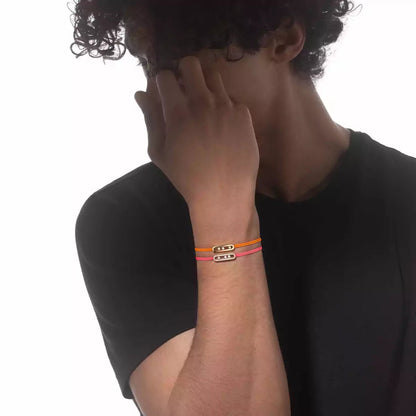 [Mystic ]Messika Care(s) pink cord pavé bracelet