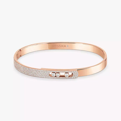 [Mystic ]Move Noa Rose Gold Pavé Diamond Bangle Bracelet