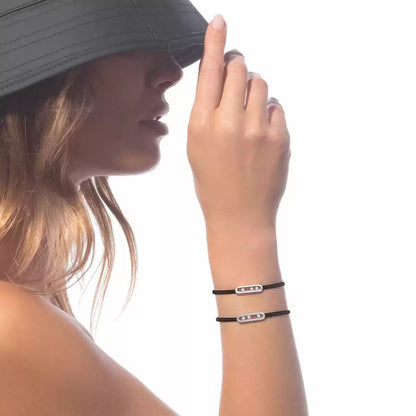 [Mystic ]Messika Care(s) pink cord pavé bracelet
