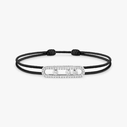 [Mystic ]Messika Care(s) pink cord pavé bracelet