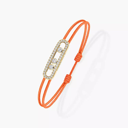 [Mystic ]Messika Care(s) pink cord pavé bracelet