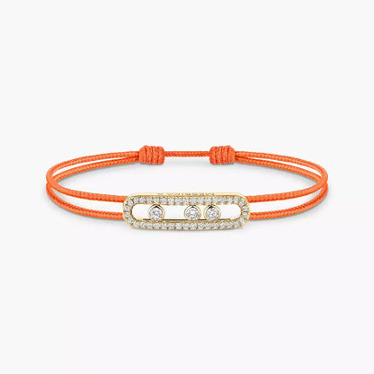 [Mystic ]Messika Care(s) pink cord pavé bracelet
