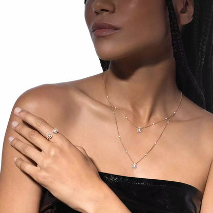 [Mystic ]Diamond Necklace My Twin 2 Rows