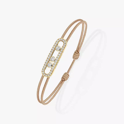 [Mystic ]Messika Care(s) pink cord pavé bracelet