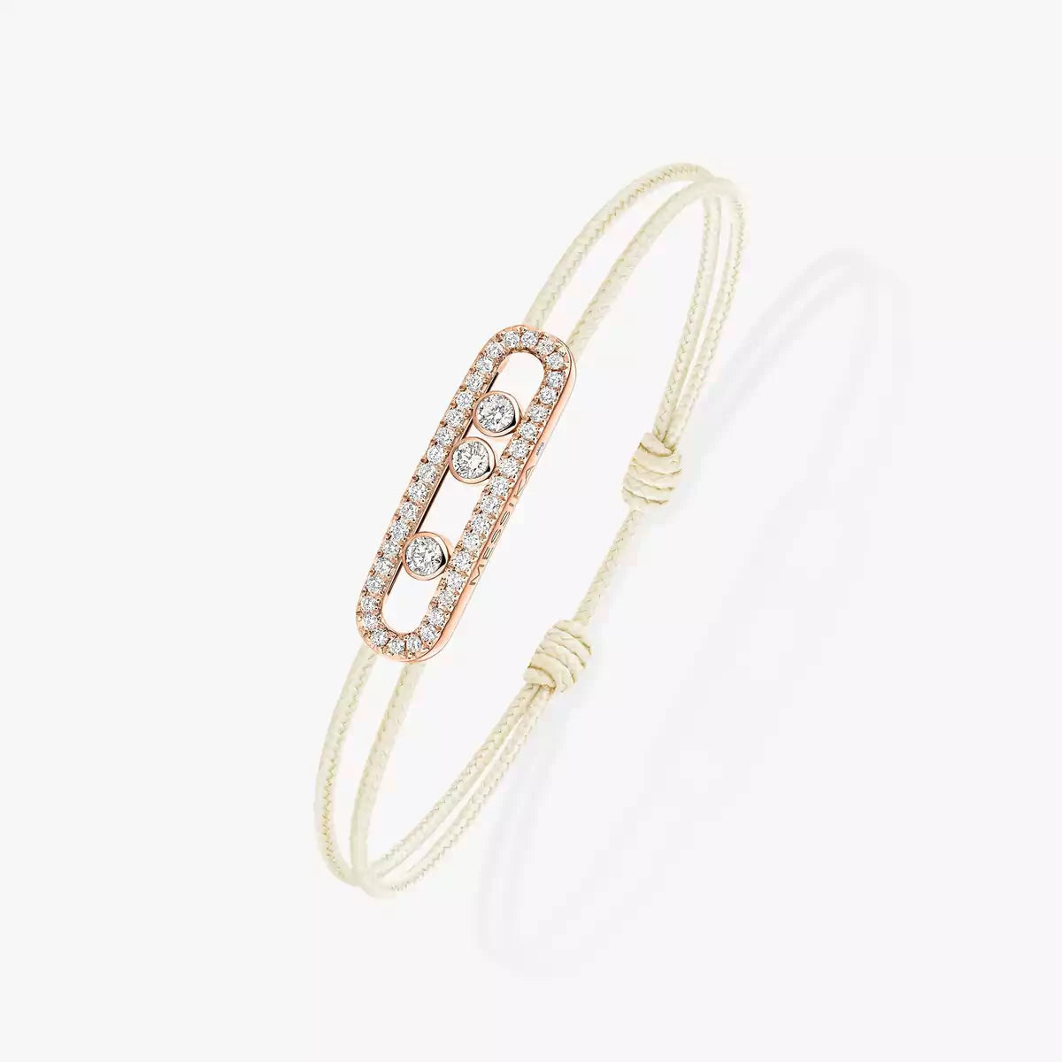 [Mystic ]Messika Care(s) pink cord pavé bracelet