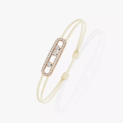 [Mystic ]Messika Care(s) pink cord pavé bracelet