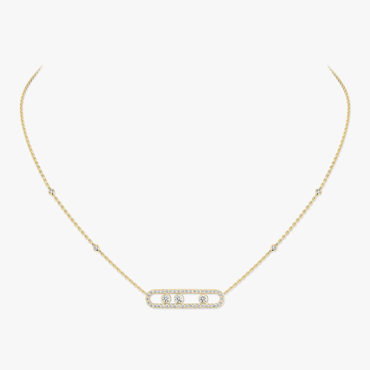 [Mystic ] Move Pave_ Rose Gold Diamond Necklace